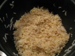 fry basmati rice with two eggs and season with a bit of soy sauce