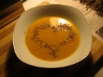 i had bad cramps, so p cooked me a "make you feel better soup" made out of carrots, potatoes, orange and apple juice.... thanks my love
