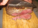 xmas dinner main: roastbeef. like this it's just right! we used a thermometer to get it this nice and pink.