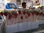strawberry festa at mgarr - strawberry lollipops
